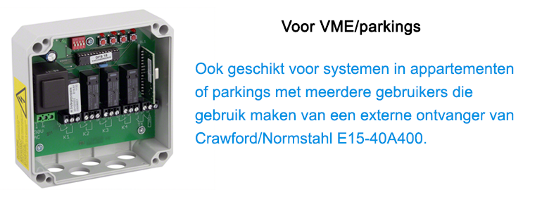 Externe ontvanger Crawford/Normstahl VME - parkings