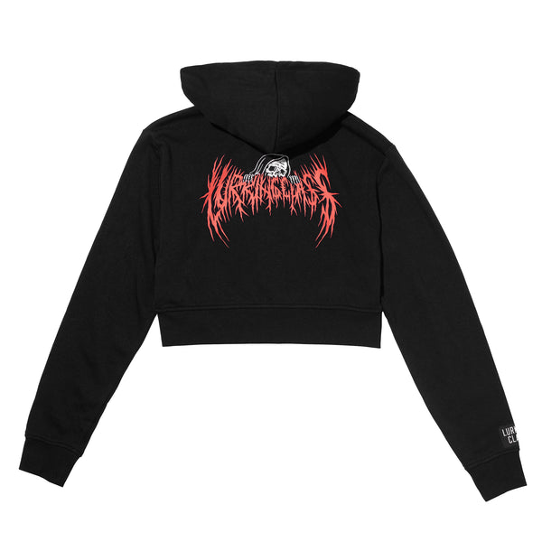 Hesh Women's Cropped Zip-Up Hoodie - Black