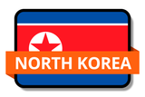 North Korea State Flags Stickers