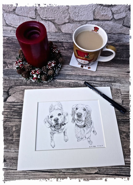 charcoal-portrait-beagle-retriever-max-milo-3