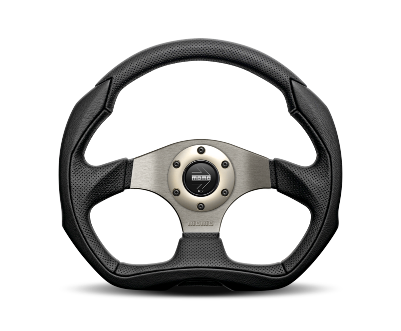 Momo Jet Steering Wheel 350 mm - Black AirLeather/Black Spokes