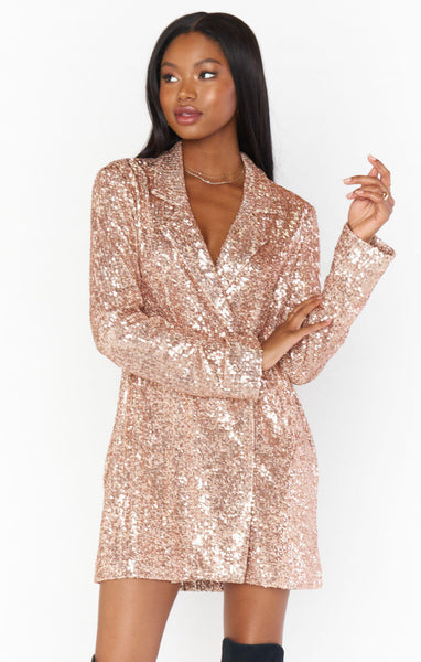 rose gold sequin wrap dress Big sale - OFF 74%