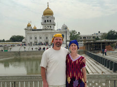 Lee and Terry at Gurudwara Bangla Sahib