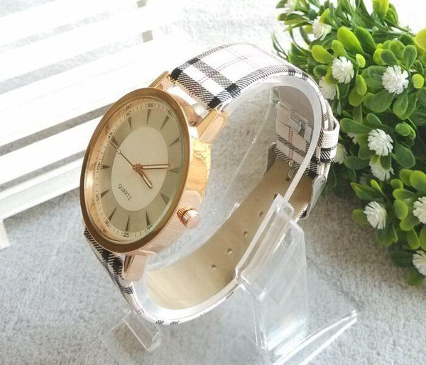 Veneno White Dial Tartan Watch