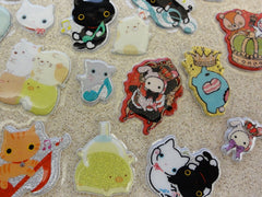 San-X Sumikko Gurashi Sentimental Circus Kutusita Nyanko Cat Puffy Flake Stickers - 30 pcs
