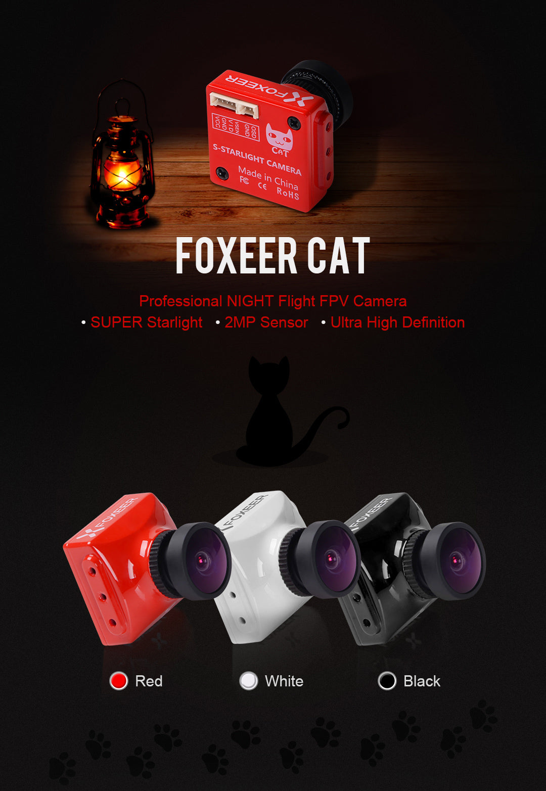 Foxeer Cat Super Starlight FPV Camera 0.0001lux Low Latency HS1224