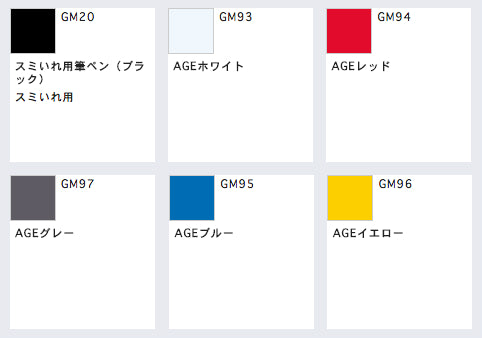 Mr. Hobby Gundam Marker Pen (Age Color) GMS120