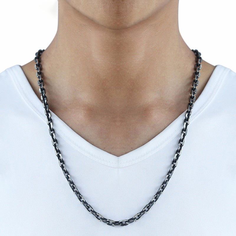 gunmetal chain link necklace