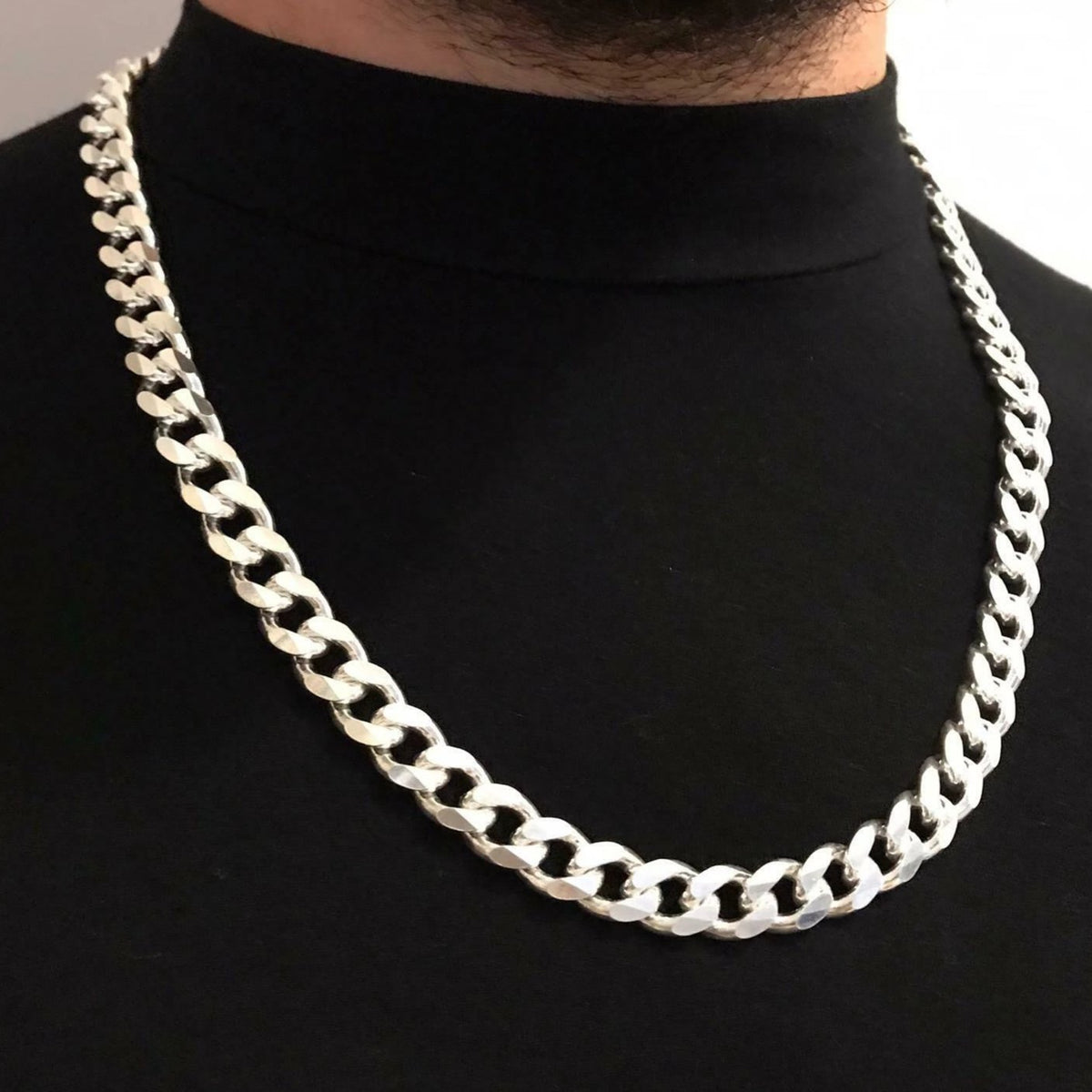 Mens Tight Curb Cuban Link Chain Necklace 925 Sterling Silver 26 Inch J F M 