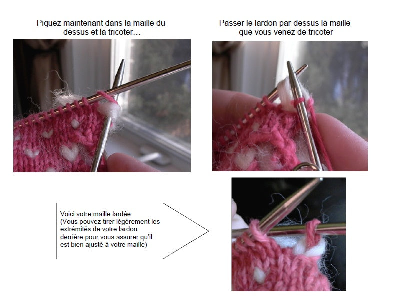comment larder une maille (how to thrum a stitch) 3/3
