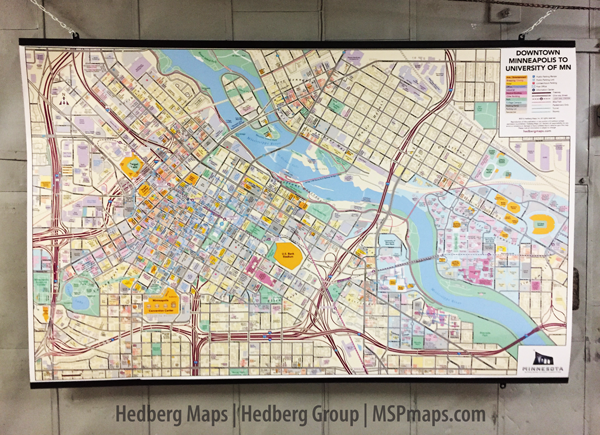 Hedberg Maps created a beautiful and functional map of downtown for the Super Bowl Host Committee