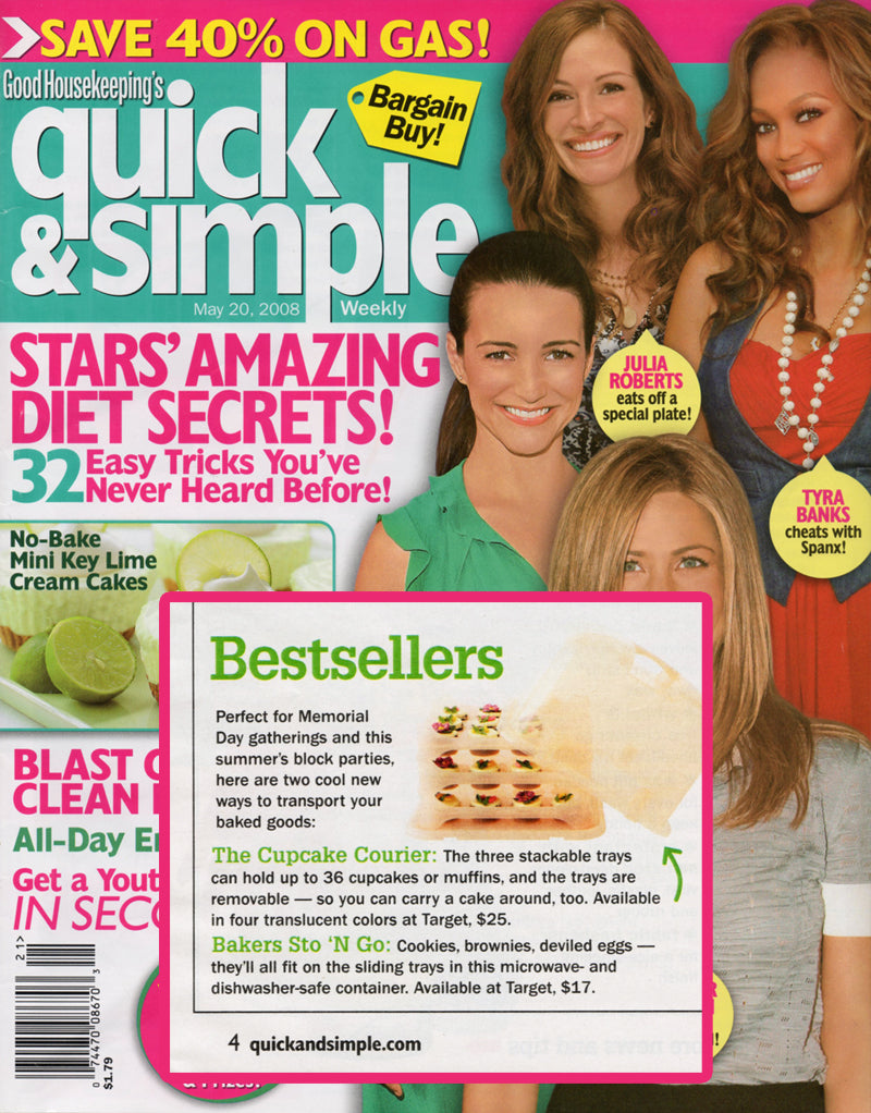 Quick & Simple magazine featuring the Bakers Sto N Go food storage container