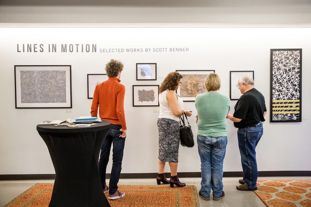 On October 13th, 2016, ArtLifting and Google came together to celebrate the launch of a new art exhibition on Google’s Cambridge campus. Titled "Lines In Motion," the exhibition features a curated selection of nine artworks created by Boston-based artist Scott Benner. 