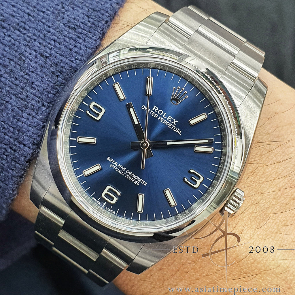 rolex oyster perpetual 116000 blue