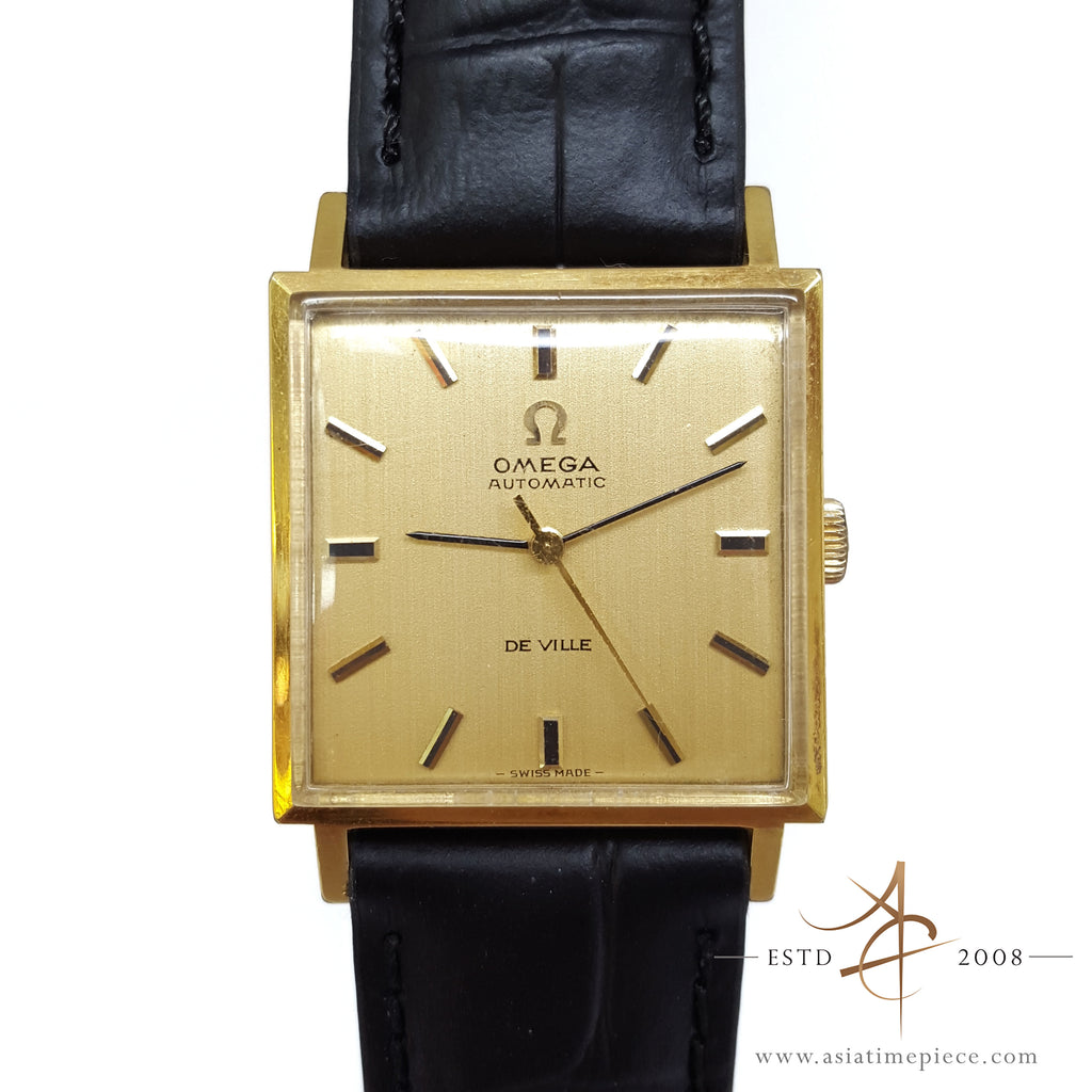 omega de ville square gold watch