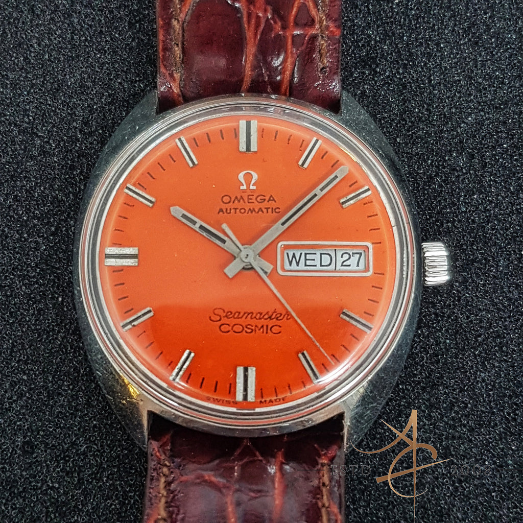 omega seamaster orange face