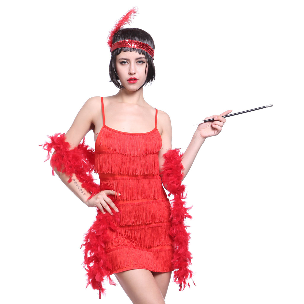 1920's Vintage Flapper Dress Red
