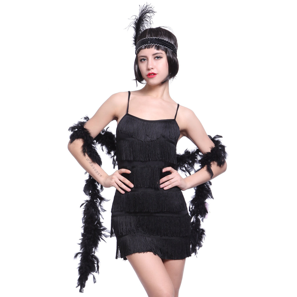 1920's Vintage Flapper Dress Black