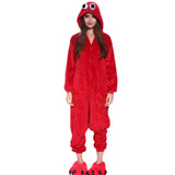 Unisex Adult Onesies Kigurumi Animal Pajamas Elmo Jumpsuit