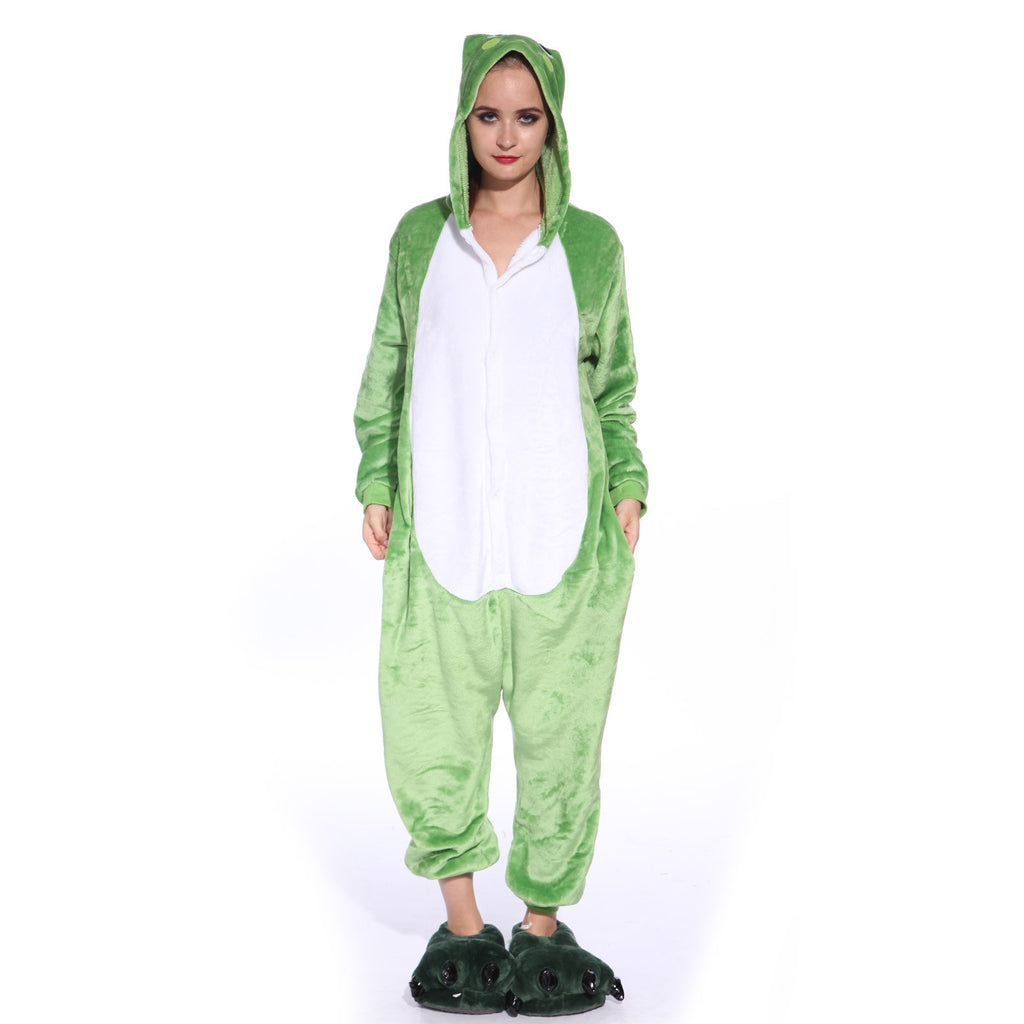 Unisex Adult Onesies Kigurumi Animal Pajamas Frogs Jumpsuit