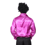 Mens Retro Disco Ruffle Shirt in 1970s Purple