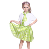 Girls Grease Girl Style Green Polka Dot Dress in 1950s Rockabilly