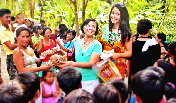 Rachel with her mother Isabel in Bani, Philippines