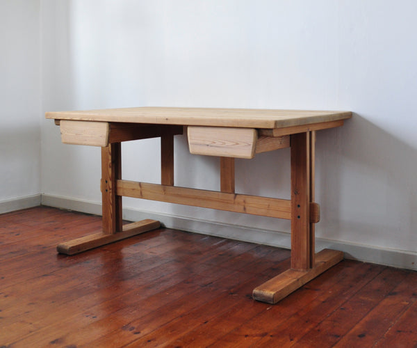 Scandinavian Modern Desk In Solid Pine 1970s Njord Vintage