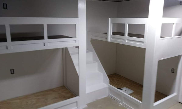 l shaped quadruple bunk bed