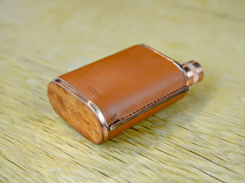 Todder Copper Leather Flask