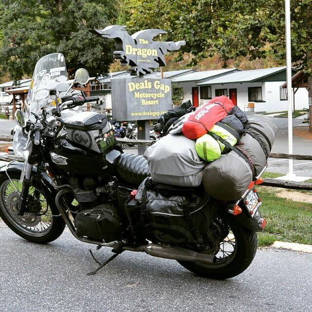 How to Properly Load Motorcycles When Camping: 6 Considerations- photo by Lone Rider MotoTent v2 customer