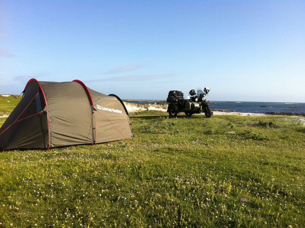 TOP 20 RIDING CAMPING GEAR TIPS FOR ADV MOTORCYCLISTS - photo by Lone Rider MotoTent v2 customer