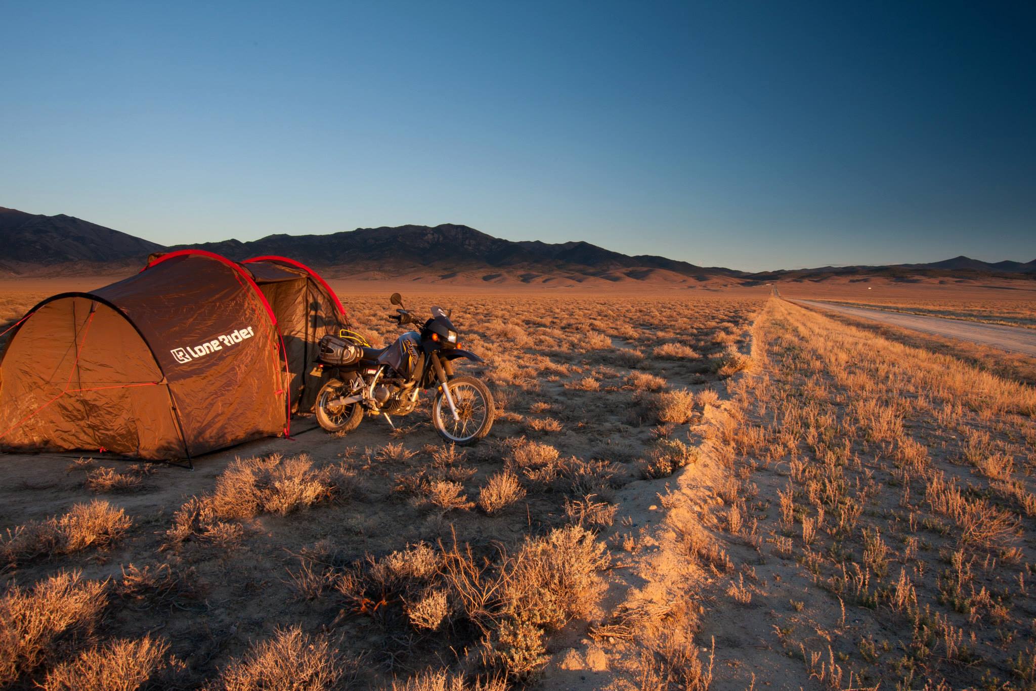 Wild leave no trace motorcycle camping - photo by Lone Rider MotoTent v2 customer