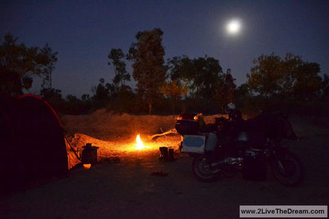 Top 15 Motorcycle Camping Hacks - photo by Lone Rider MotoTent v2 customer