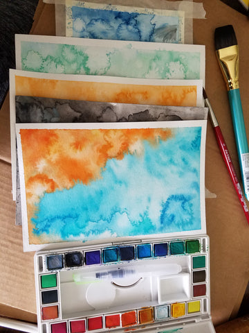 Bubble and Geek's first watercolor art for candle labels