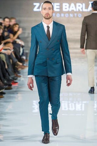Teal Green Double Breast Suit