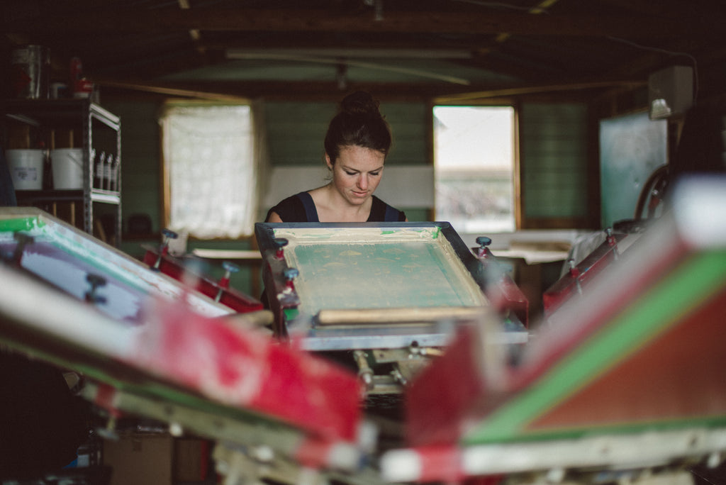 The Paper Rain Project, hand-screen printing organic t-shirts