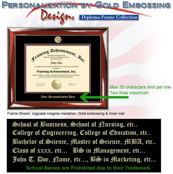 Gold Seal University Diploma Frame