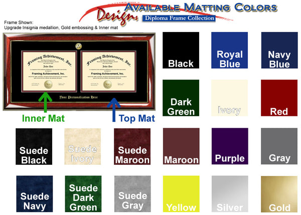 Horizontal Double Diploma Frame Double Certificate Plaque