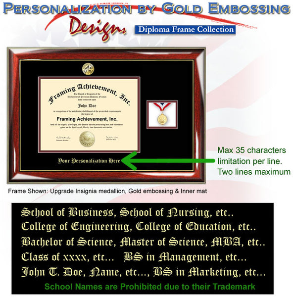 Graduation Diploma Frame with Collegiate Medallion Box