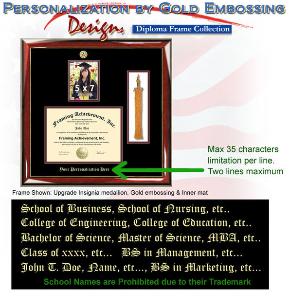 Gold Embossed University Diploma Frame Tassle Gift