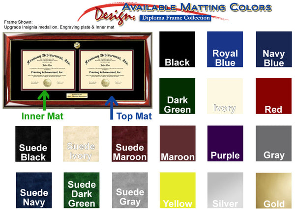 Double Certificate Frame Matting Colors