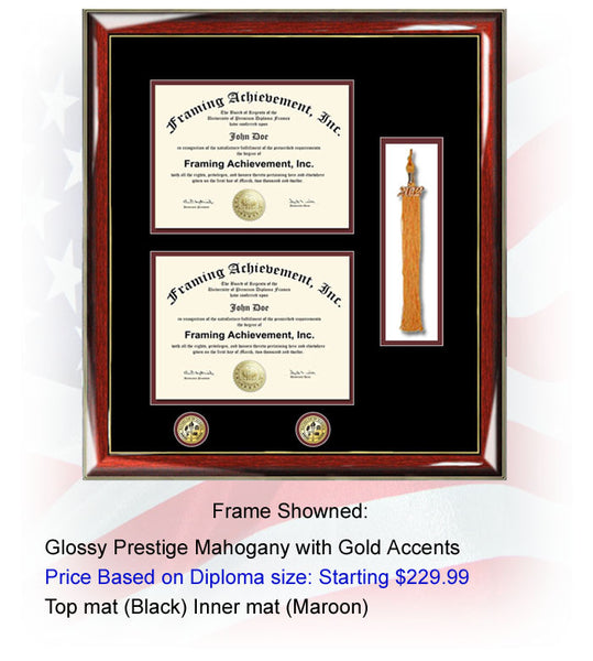 Double Diploma Frame Medallion Tassel Degree