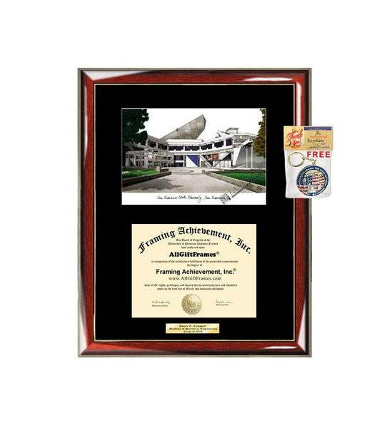 San Francisco State University Diploma Frame Lithograph SFSU Degree Fr