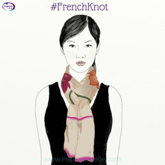 How to tie a French Knot in a Luxury Silk Scarf by Elle Smith