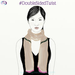 How to tie a Double Sided Twist using a luxury Silk Scarf By Elle Smith