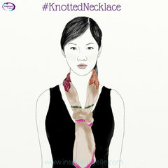 How to Tie a Knotted Necklace Style Scarf using a luxury Silk Scarf by Elle Smith