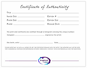 Certificate of Authenticity of Inspired By Elle
