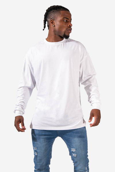 oversized white long sleeve shirt