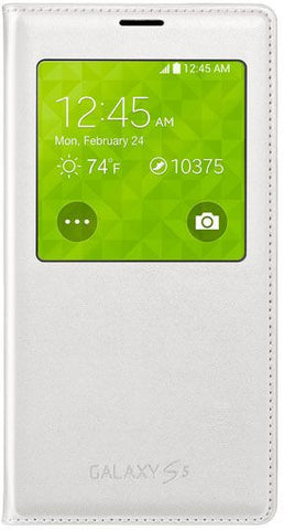 S-View Flip Cover For SAMSUNG Galaxy S5 G900, White